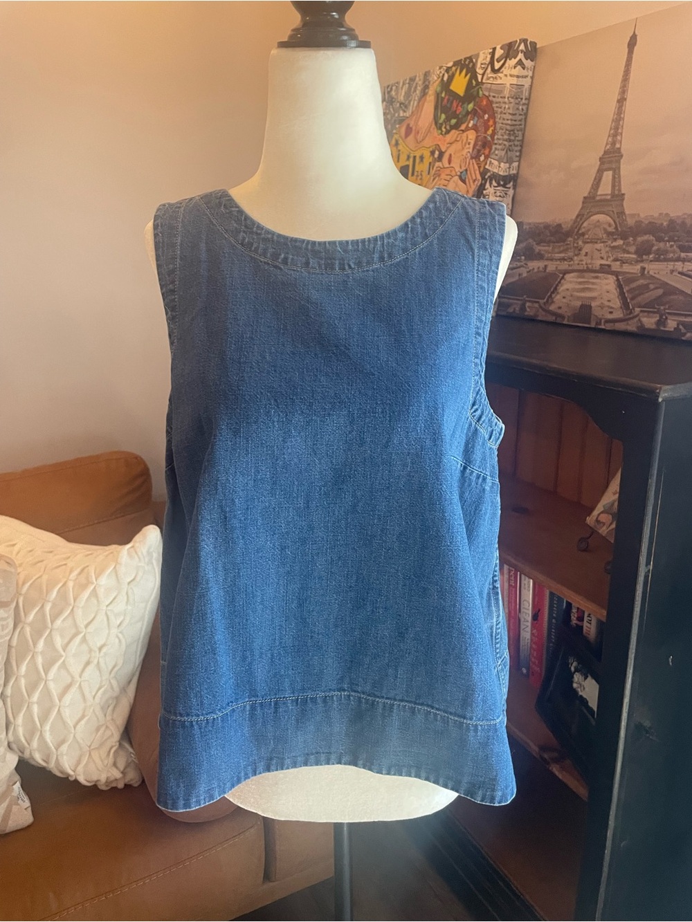 Banana Republic Denim Sleeveless Tank - Blue